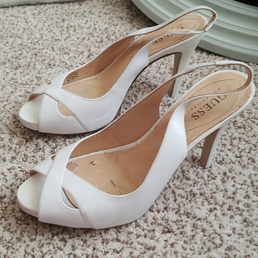 Size 6.5 Guess White Heels